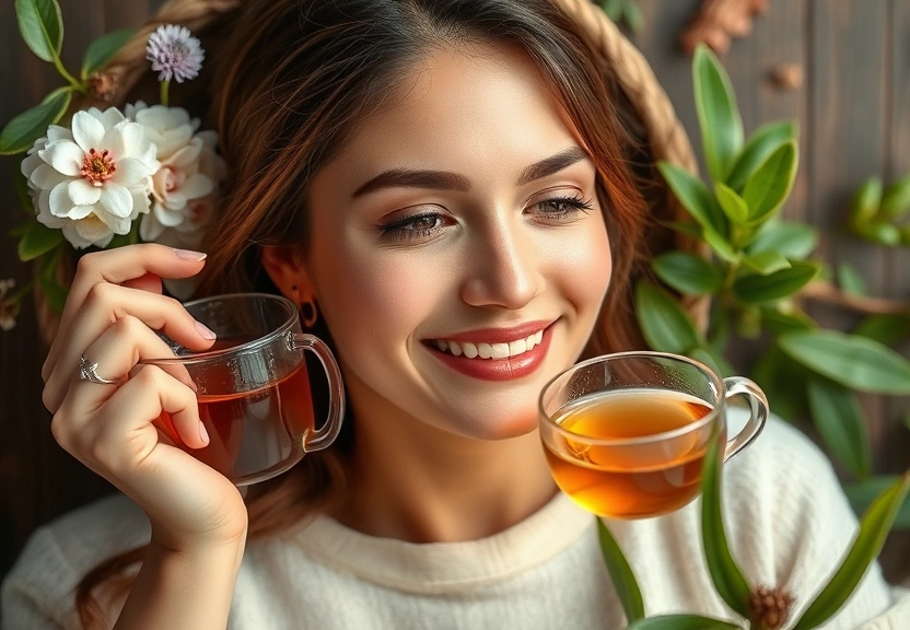 Representação visual: Tea and Self-Care: The New Trend for Radiant Skin and Happiness